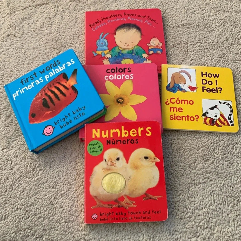 Set of 4 Baby Books English/Spanish - bilingual